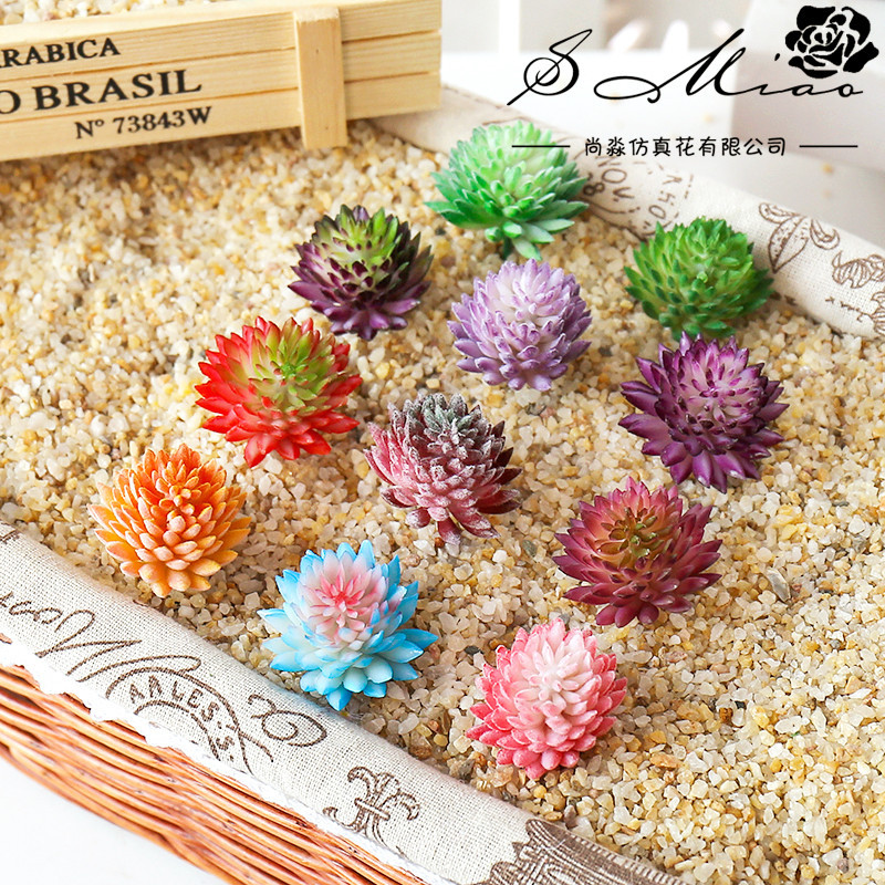Succulent Arrangement Mini - ชุ่มฉ่ำประดิษฐ์ดอกไม้ปลอมขนาดเล็กพืชอวบน้ำดอกบัวตกแต่งภูมิทัศน์บ้านและสวนของตกแต่ง